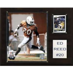  NCAA Football Ed Reed Miami Hurricanes Player Plaque