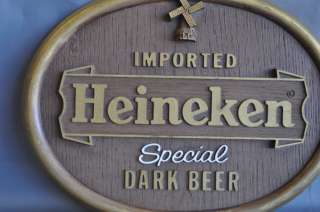 Imported Heineken Special Dark Beer Oval Sign 1983  