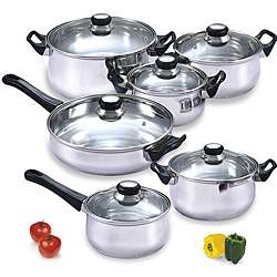 Stainless Steel 12 piece Cookware Set  