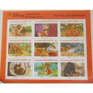 The Fox and the Hound the Disney Classic Fairytales in Postage Stamps 