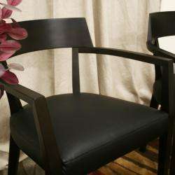   Wood/ Faux Leather Modern Dining Chairs (Set of 2)  