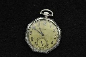 VINTAGE 12S ELGIN OCTAGON POCKETWATCH FOR REPAIRS  