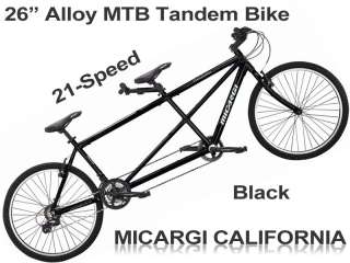   California 2 Seater 21 Speed Tandem Mountain Bike Bicycle Black  