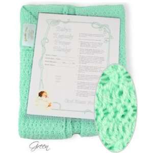  Knit Keepsake Baby Prayer Blanket Gift Set in Green Baby