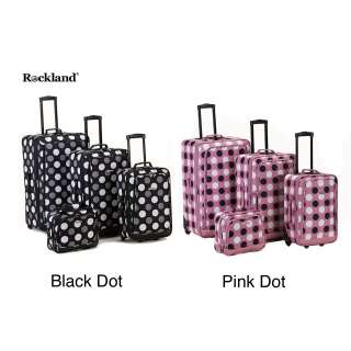 Rockland Deluxe Polka Dot 4 piece Expandable Luggage Set   