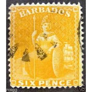  BARBADOS SCOTT #55A USED STAMP 