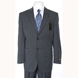 Ferrecci Mens Peak Lapel Navy Blue Suit  
