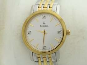 Bulova Womens 98P115 Two Tone Diamond Watch  