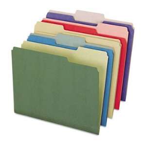  Recycled File Folders, 1/3 Cut Top Tab, Letter, Assorted 