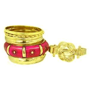  22kt GoldPlated Bracelets Bella Collection Stacked Bangle Set Bella