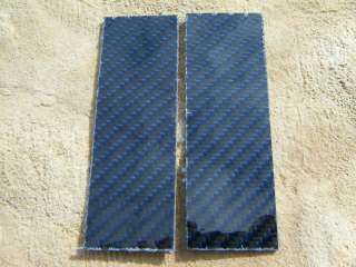   FIBER KEVLAR Knife Scales Blue & Black .095 blade blank handle  