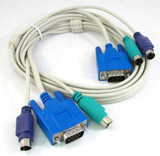   PORT KVM SWITCH + 4 SET 3 IN 1 PS/2 KVM CABLES FOR PC BRAND NEW  