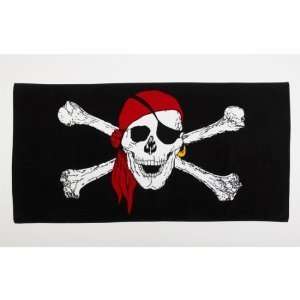 JOLLY ROGER with RED HAT BEACH TOWEL