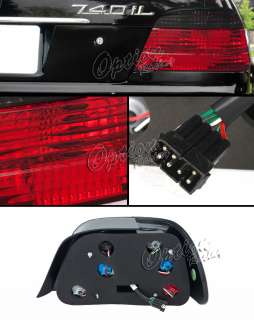 95 01 BMW 7 SERIES E38 EURO STYLE RED/SMOKED TAIL LIGHTS