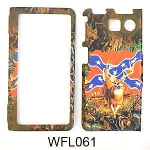 RUBBER COATED HARD CASE FOR SANYO INNUENDO 6780 FOREST CAMO DEER ON 