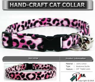 Breakaway SAFETY CAT Collar * PINK LEOPARD #2 *  