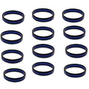  Thin Blue Line Wristbands   12 Pack 