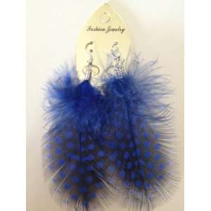  Feather Earrings (Blue) 