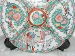 PRETTY ANTIQUE ROSE MEDALLION CHINESE PLATE  