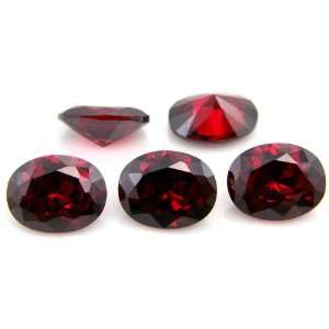   cut 7*9mm 5pcs Red Garnet Cubic Zirconia Loose CZ Stone Lot Jewelry