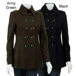 Miss Sixty Womens Double breasted Wool Pea Coat  