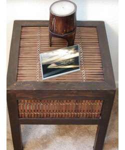 Redwood & Bamboo End Table (Thailand)  