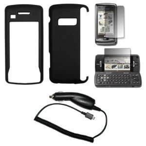  Solid Black Snap On Hard Cover Case + LCD Screen Protector 