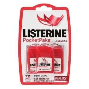  Listerine Pocket Pak Breath Strips Cinnamon 6X72 Health 