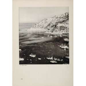 1933 Catalina Island Harbor Boats Beach Pacific SET   Original Print