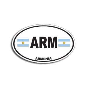  ARM ARMENIA Country Auto Oval Flag   Window Bumper Sticker 