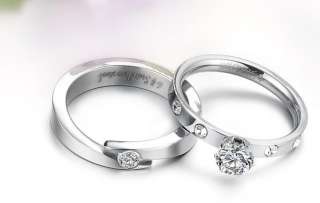   Steel Sister CZ Crystal Rings Pair Wedding Band Many Sizes Gift  