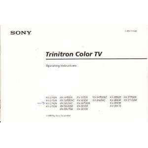  Sony Trinitron Color TV Operating Instuctions 3 859 518 22 