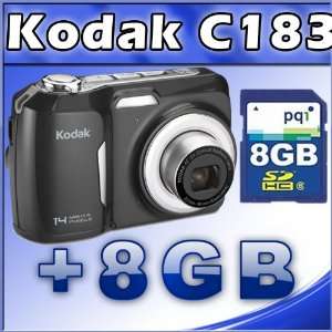  14 MP Digital Camera w/ 3x Optical Zoom, 3 LCD (Black) + 8GB SD Card