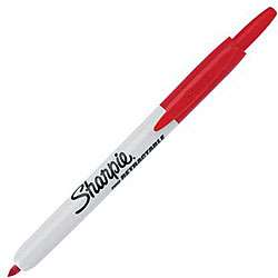Sharpie Retractable Fine Point Red Permanent Markers (Pack of 12 