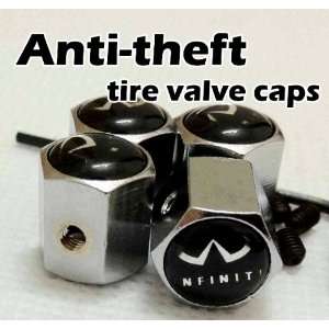    Infiniti Anti Theft Tire stem Valve Caps (4 pcs) Automotive