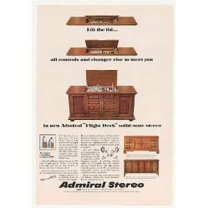   1966 Admiral Model YK8333 Flight Deck Stereo Print Ad