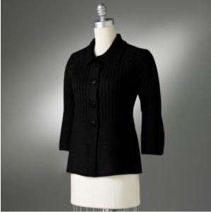 croft barrow women s variegated rib flyaway cardigan sweater brand new