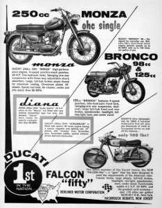1963 Ducati Monza Diana Bronco Motorcycle Original Ad  
