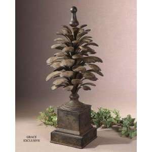  Suzuha, Finial by Uttermost   Metal With An Antiqued 