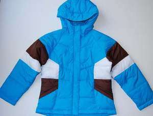  Columbia AURORA RIDGE Girls Jacket Aqua Brown White Lined Hood $99 7 8