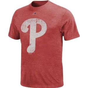   Phillies Heathered Red Majestic Two Bagger T Shirt