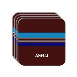 Personal Name Gift   ASHLI Set of 4 Mini Mousepad Coasters (blue 
