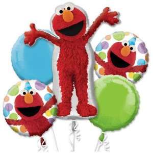   Elmo Style Birthday Bouquet Of Balloons (5 per package) Toys & Games