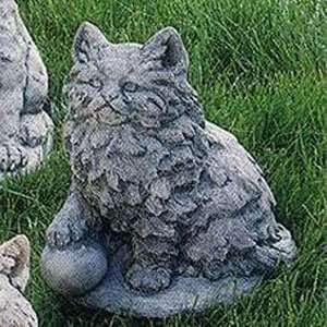   Cast Stone Animal   Kitten w/ Ball   Natural Patio, Lawn & Garden