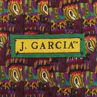 JERRY GARCIA Purple Green Gold Geometric Tie EXC  