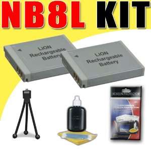  Two NB8L Lithium Ion Replacement Batteries for Canon 