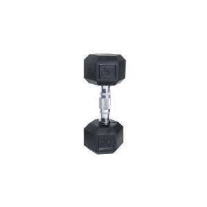  20 lb. Hex Dumbbells with Rubber Encased Heads (Pair 