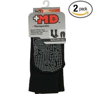  MD USA Reflexotherapy Therapeutic Socks, Black, (Pack of 