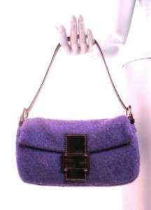 FENDI CLASSIC PURPLE Wool Knit BAGUETTE Fab & Authentic  