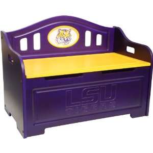  Louisiana State LSU Tigers NCAA Stained Storage Bench 